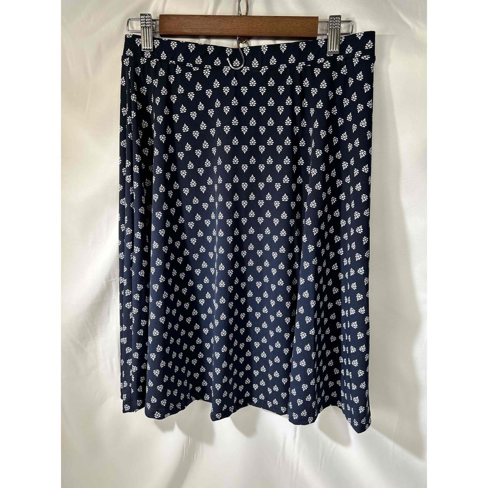 Gilli Womens Navy Blue Pleated Printed Pattern Knee-Length Skirt Size M‎